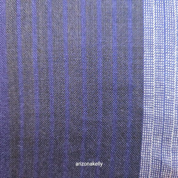 Blue Lightweight Summer Scarf with White Stitch Detail - Picture 5 of 13